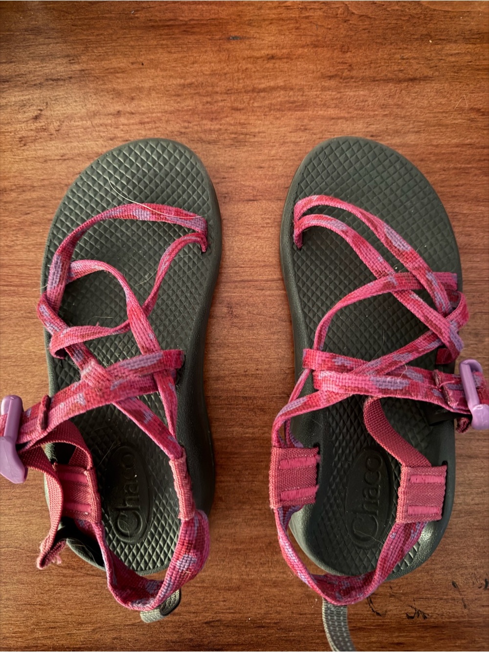 Chaco Kids Pink & Black Outdoor Strappy Sandals